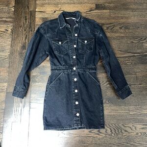 Zara black denim dress size xs